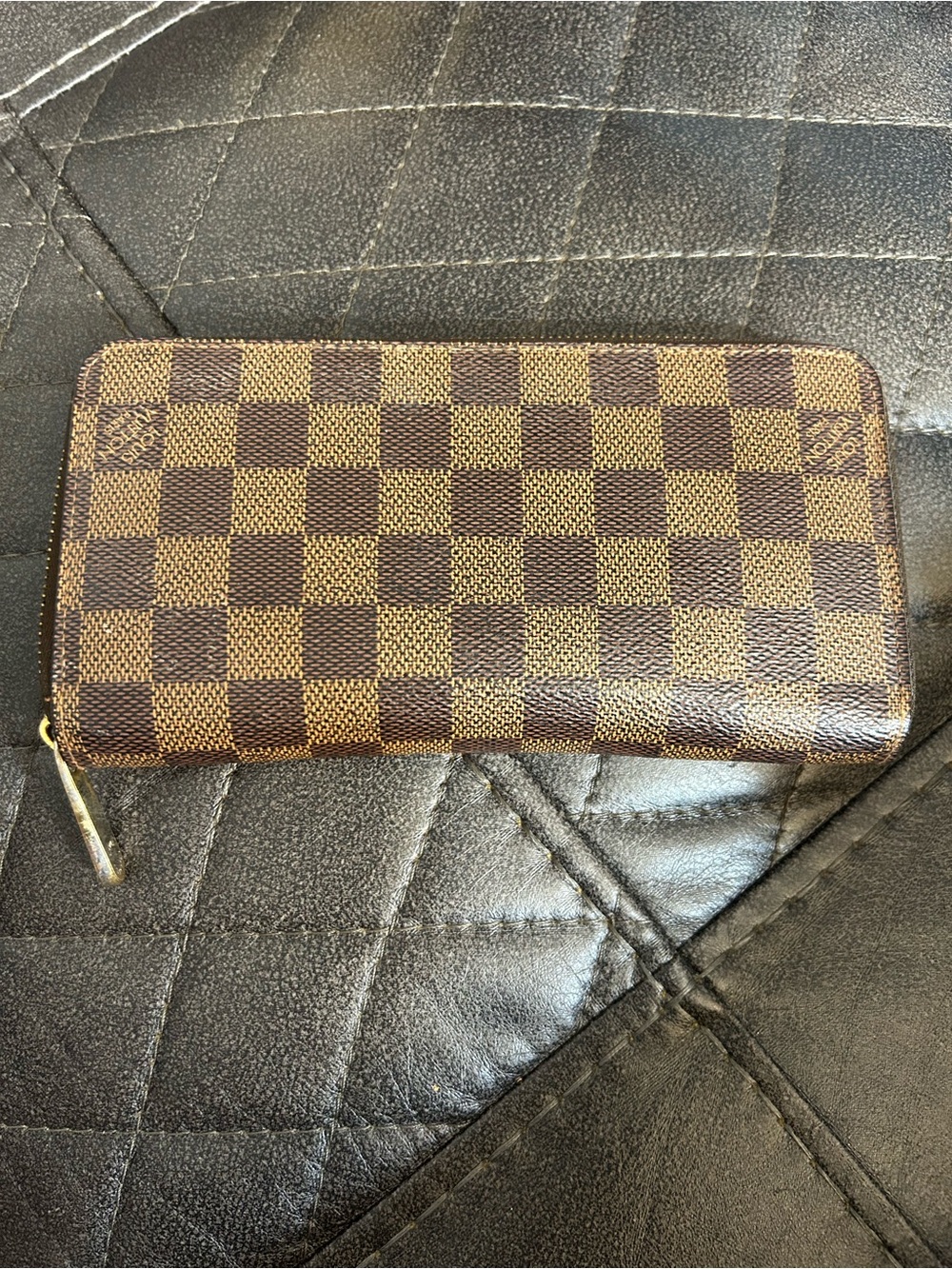Louis Vuitton Brown Damier Ebene Zip Around Wallet